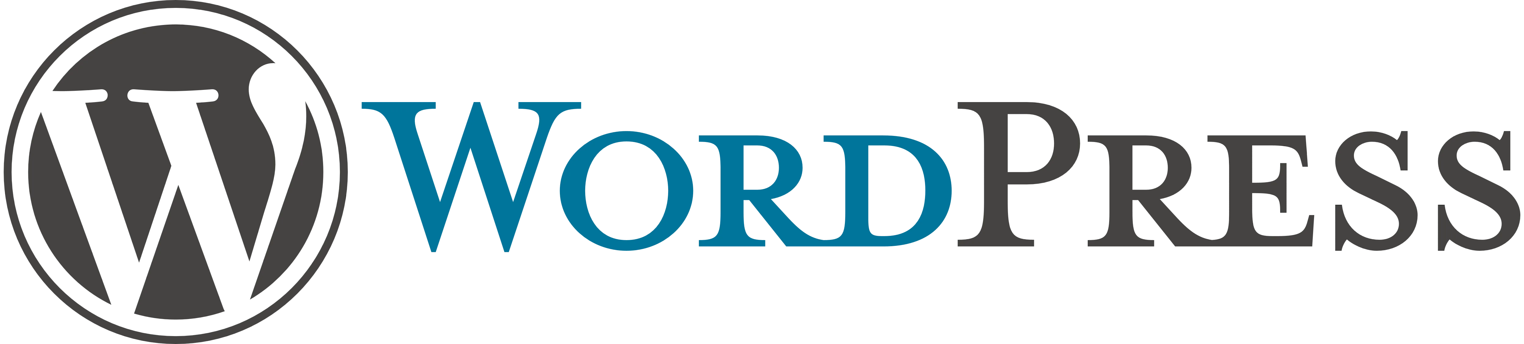 The WordPress logo with a stylized W in a circle on the left, followed by the word WordPress in blue and black text, creates a pointtopoint visual flow that highlights the brand’s iconic identity.
